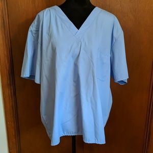 Plain powder blue scrub top